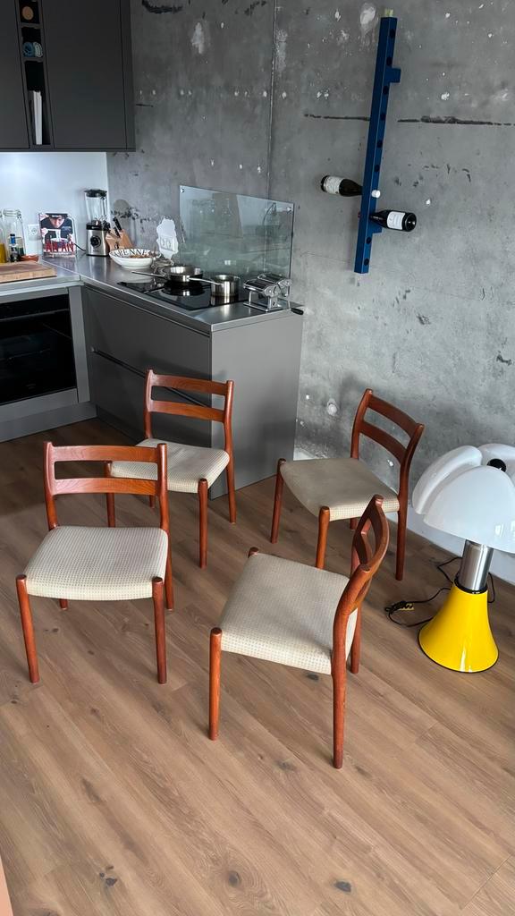 Niels Otto Møller Model 84 Teak Stoelen - Set van 4, Huis en Inrichting, Stoelen, Zo goed als nieuw, Vier, Hout, Bruin, Ophalen of Verzenden