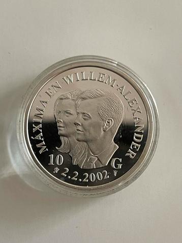 Zilveren 10 Gulden Willem-Alexander & Máxima 2002 beschikbaar voor biedingen