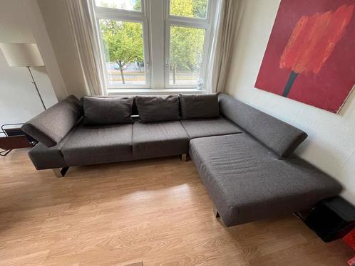 Luxe hoekbank antraciet blauw grijs bruin, Huis en Inrichting, Banken | Bankstellen, Zo goed als nieuw, Hoekbank, Vierpersoons of meer