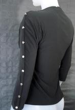 JOSEPH RIBKOFF💐 stretch top drukknoop mouwen mt 38, Maat 38/40 (M), Zwart, Joseph Ribkoff, Ophalen of Verzenden