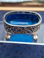 Zoutvaatje zilveren cobalt, Antiek en Kunst, Antiek | Goud en Zilver, Ophalen