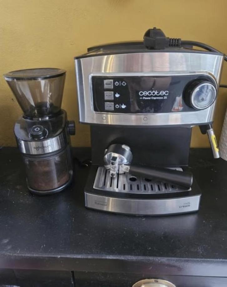 20 Bar espresso apparaat machine + Auto tamper, Witgoed en Apparatuur, Koffiezetapparaten, Zo goed als nieuw, Espresso apparaat