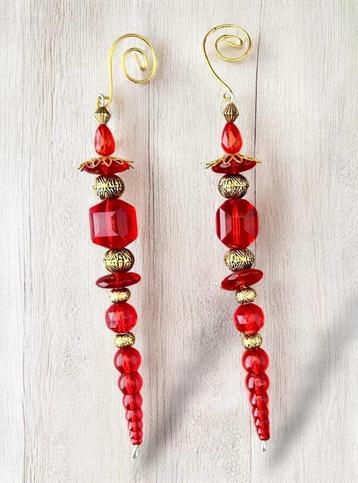 2 ijspegelversieringen voor de kerstboom. beschikbaar voor biedingen