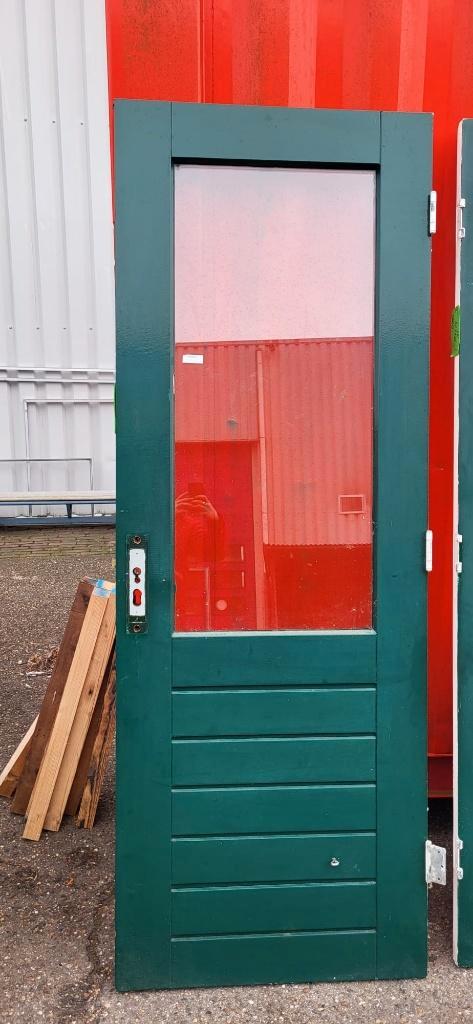 Deur buitendeur achterdeur ( 172 ), Doe-het-zelf en Verbouw, Deuren en Horren, Gebruikt, Binnendeur, 200 tot 215 cm, Glas, Hout