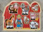 Melissa & Doug Boerderij Dieren Houten Puzzel, Ophalen of Verzenden, Zo goed als nieuw, Overige typen