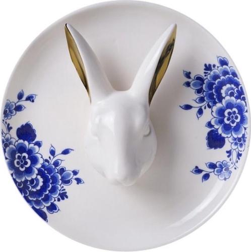 Wandbord 3D konijn / kat en hond - 20 cm,Heinen Delfts blauw, Huis en Inrichting, Woonaccessoires | Wanddecoraties, Nieuw, Ophalen of Verzenden