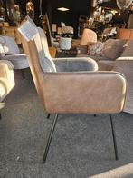 Eetkamer stoel TITI leer velours groen opruiming, Huis en Inrichting, Stoelen, Overige kleuren, Nieuw, Leer, Ophalen of Verzenden