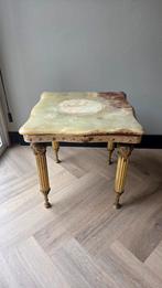 Antiek art deco messing onyx marmeren bijzettafeltje, Ophalen