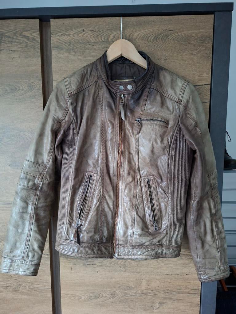 Leren Rino en Pelle jas maat 36, Kleding | Dames, Jassen | Zomer, Ophalen of Verzenden, Gedragen, Maat 36 (S), Bruin