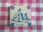 Mini delft blauwe handmade tegeltje ijspret, Antiek en Kunst, Ophalen of Verzenden