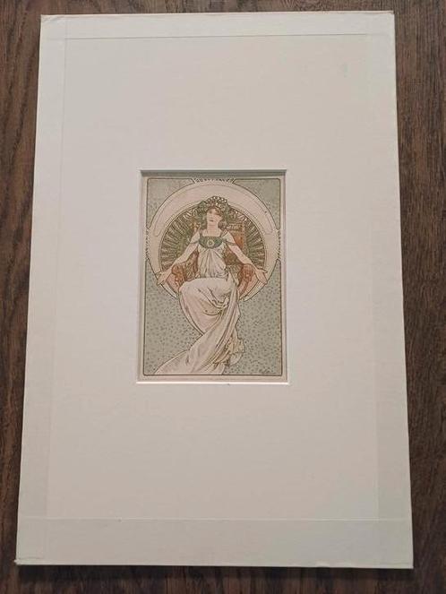 AlphonseMucha originele art nouveau postkaart 1922 IZGST, Verzamelen, Ansichtkaarten | Themakaarten, 1920 tot 1940, Ophalen of Verzenden