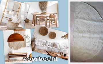 KEY WEST Handmade jute vloerkleed halve cirkel 75x150cm beschikbaar voor biedingen