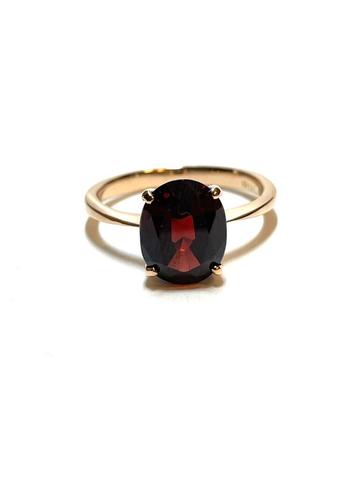14k roségouden ring met een granaatsteen beschikbaar voor biedingen