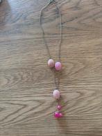 Zilveren ketting met Rozenkwarts, Sieraden, Tassen en Uiterlijk, Kettingen, Verzenden, Nieuw, Roze, Met edelsteen