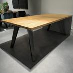 Xooon Eettafel Kinna 220 cm Hout met Zwart Metalen Poot, Ophalen, 100 tot 150 cm, Modern, Scandinavisch, 200 cm of meer