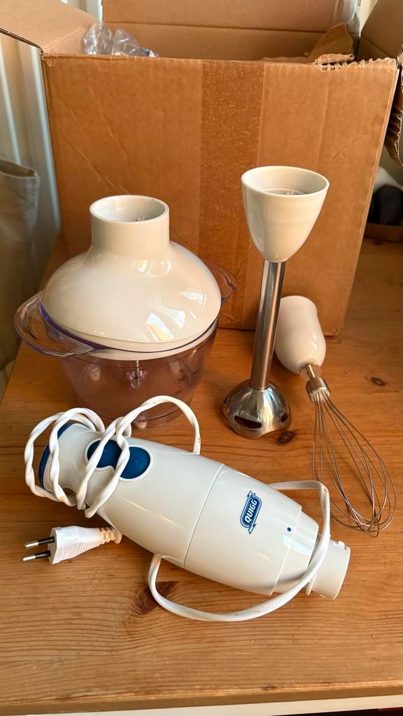 Quigg Staafmixer Set - Compleet met Accessoires, Witgoed en Apparatuur, Blenders, Gebruikt, Blender, Ophalen of Verzenden