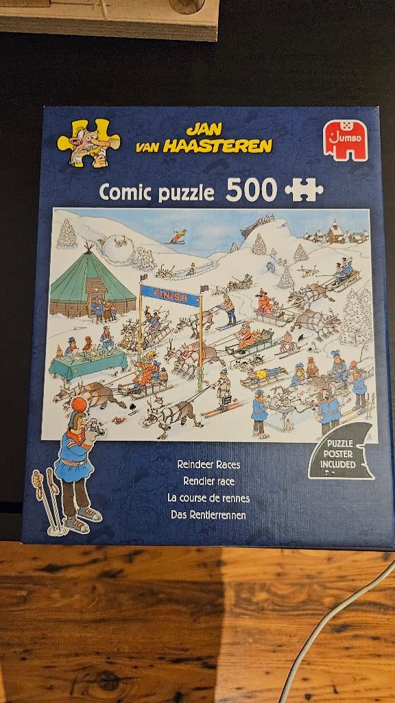 Puzzel - Jan van Haasteren - Rendier Race, Ophalen, 500 t/m 1500 stukjes, Zo goed als nieuw, Legpuzzel