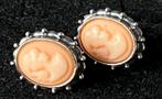 Antieke zilveren Camee oorbellen, Sieraden, Tassen en Uiterlijk, Antieke sieraden, Ophalen of Verzenden, Zilver, Oorbellen