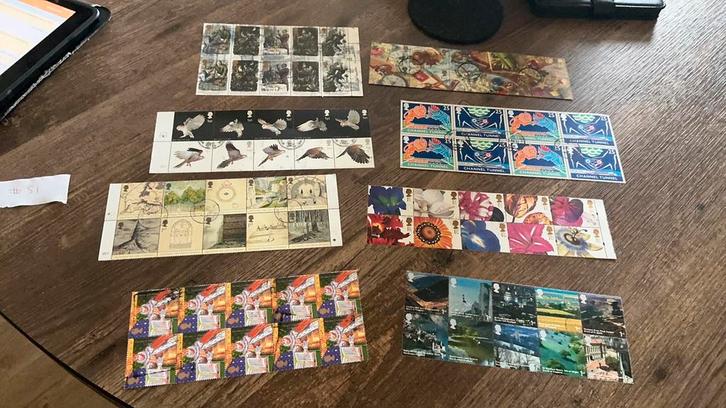 #51 Verzameling stroken van 8 zegels Engeland, Postzegels en Munten, Postzegels | Volle albums en Verzamelingen, Buitenland, Ophalen of Verzenden