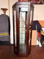 Grote zware zeskant 6 hoekige vitrinekast, Huis en Inrichting, Ophalen, Met plank(en), Gebruikt, 200 cm of meer