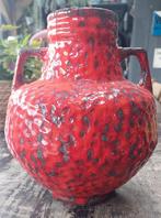 Vaas met oren west germany vintage bolbuik fatlava vaas, Ophalen of Verzenden