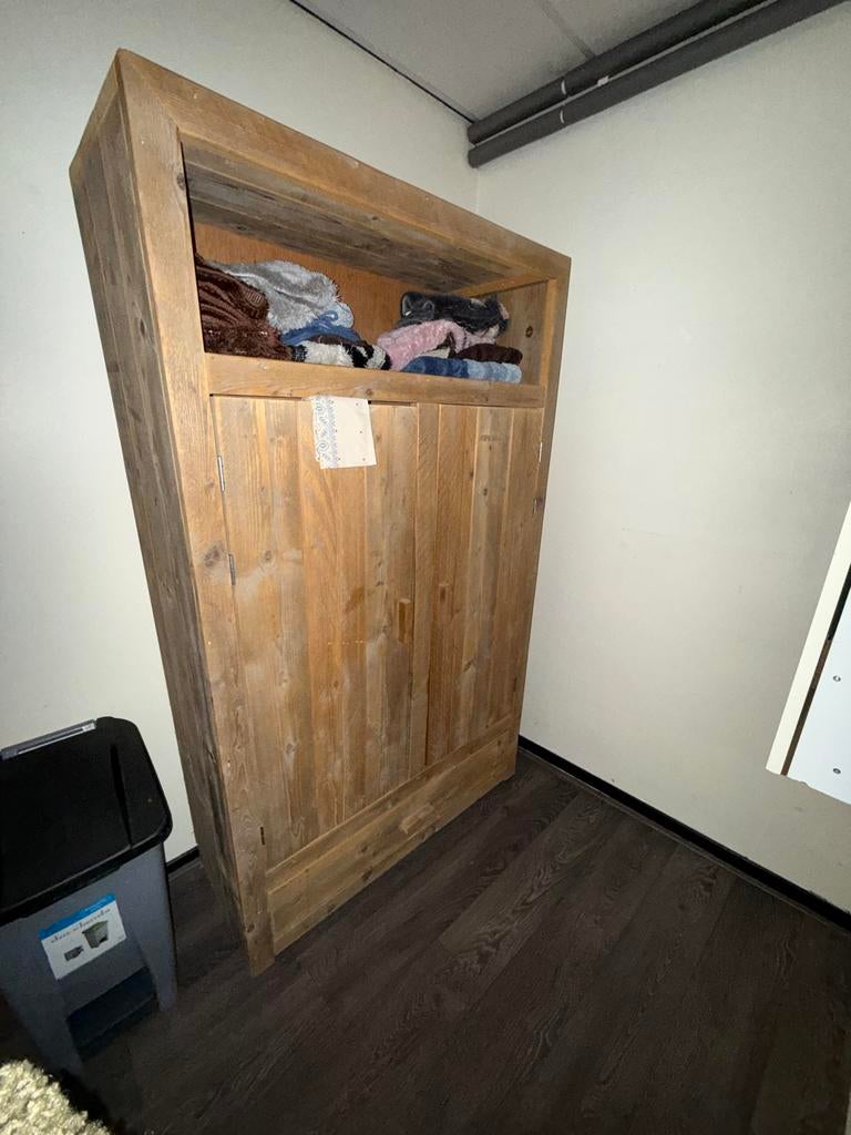 Steigerhouten kast h200 x b120 x d50cm, Huis en Inrichting, Kasten | Kledingkasten, Ophalen, Gebruikt, 100 tot 150 cm, 200 cm of meer