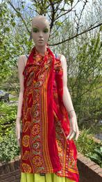 (40) Pareo - sjaal - ROOD - omslagdoek - India - 100% cotton, Ophalen of Verzenden, Zo goed als nieuw, Rood, Overige typen
