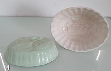 2 vintage, brocante puddingvormen beschikbaar voor biedingen