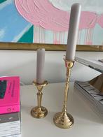 Twee kandelaren Anna + Nina messing goud, Overige kleuren, Verzenden, Nieuw, Metaal