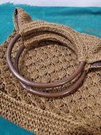 handtas geweven bruin ronde handvaten, Sieraden, Tassen en Uiterlijk, Tassen | Damestassen, Ophalen of Verzenden, 'T Olde Gre-j