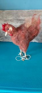 Genaaldvilte bruine kip wol naaldvilten kip handgemaakt, Ophalen of Verzenden, Nieuw, Overige typen, Wolvilt