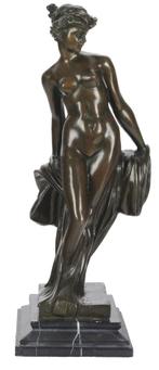 ca 1920==vrouwelijk naakt==GESIGNEERD==bronzen beeld, Antiek en Kunst, Antiek | Koper en Brons, Ophalen of Verzenden, Brons