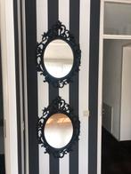 2 zwarte spiegels, Huis en Inrichting, Woonaccessoires | Spiegels, Ophalen, Gebruikt, 100 tot 150 cm, Ovaal