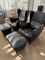 Oorfauteuils Strandmon met bijbehorende voetenbankjes, Ophalen, Zo goed als nieuw, 75 tot 100 cm, 50 tot 75 cm