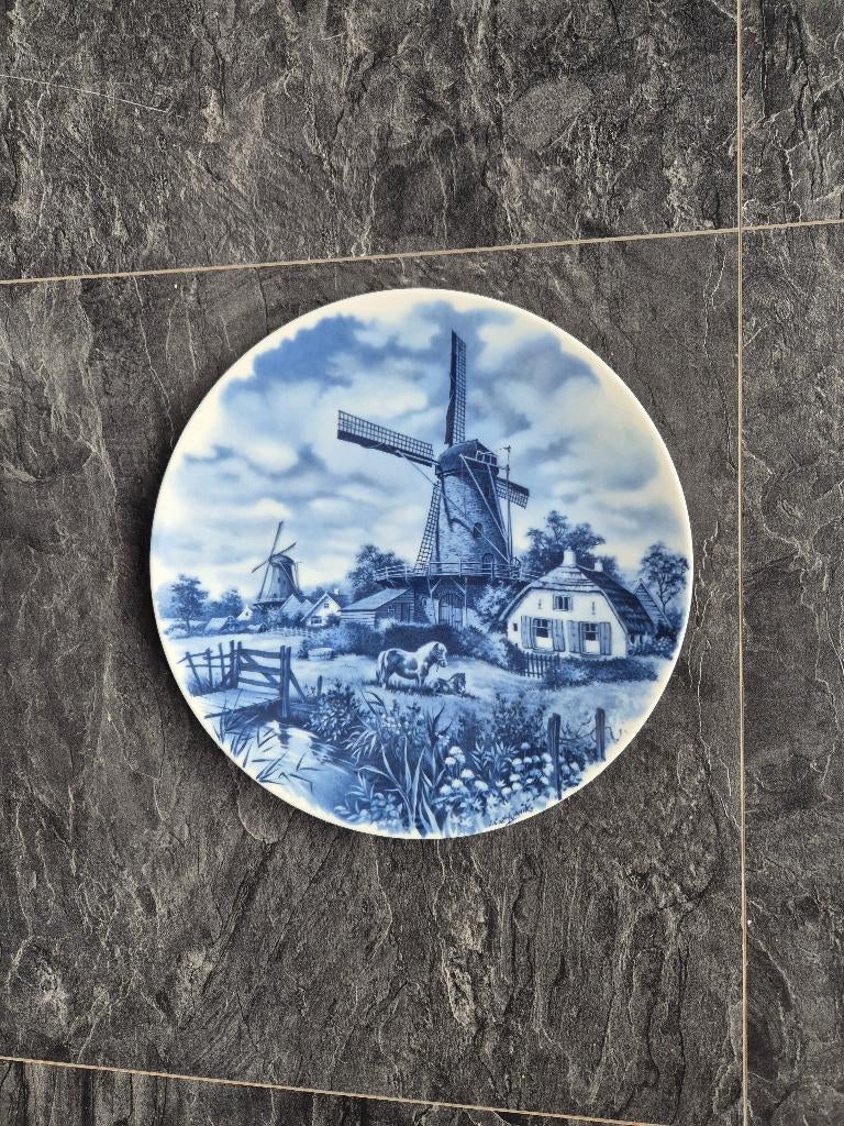 Mooi handgeschilderd delfts blauw wandbord, Ophalen of Verzenden