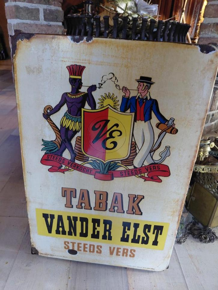 Vintage Emaille Reclamebord - Tabak Vander Elst, Antiek en Kunst, Antiek | Overige Antiek, Ophalen