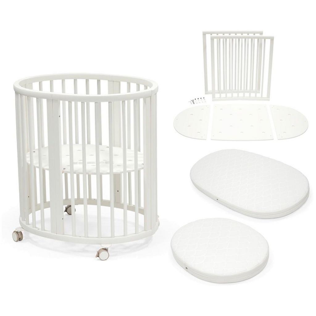 Stokke Sleepi mini wit + matras en hoes, Ophalen of Verzenden, Nieuw