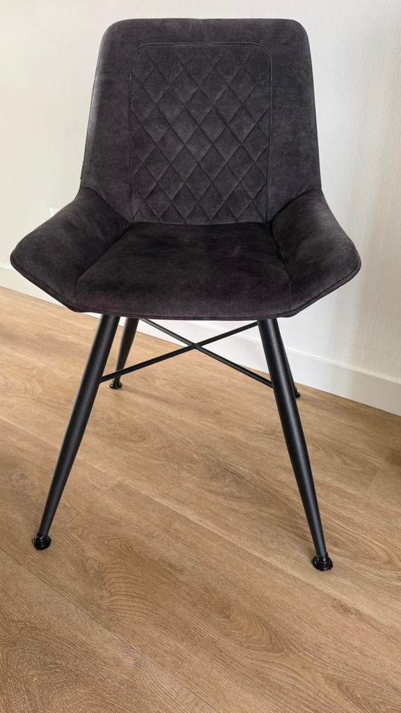 Luxe MX Sofa Eetkamerstoelen (4x) – Plush Black, Huis en Inrichting, Ophalen, Overige kleuren, Zo goed als nieuw, Vier