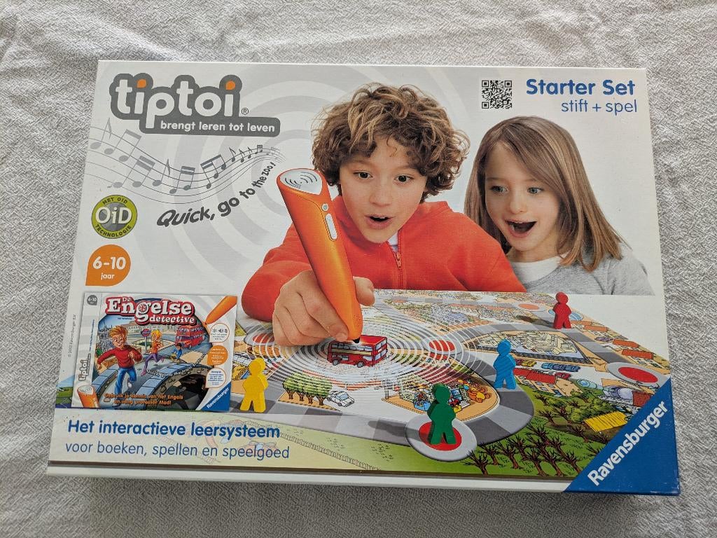 Complete tiptoi Set: Starterset Engelse Detective + 2 Boeken, Ophalen of Verzenden, Zo goed als nieuw, Taal en Lezen, Met geluid