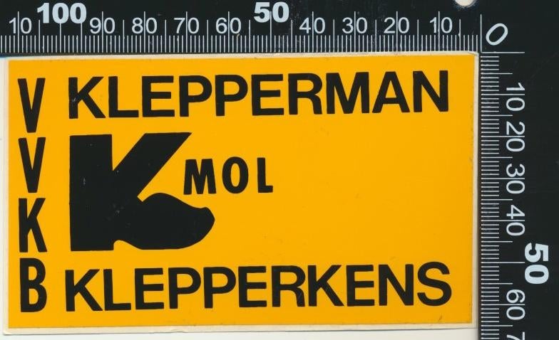 Sticker: VVKB Klepperman Klepperkens - Mol, Ophalen of Verzenden, Zo goed als nieuw, Bedrijf of Vereniging