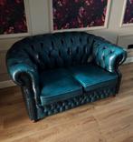 Chesterfield Icy Blue 2-zits bank, Tweepersoons, 75 tot 100 cm, Ophalen of Verzenden, Info@treasurecollection.nl