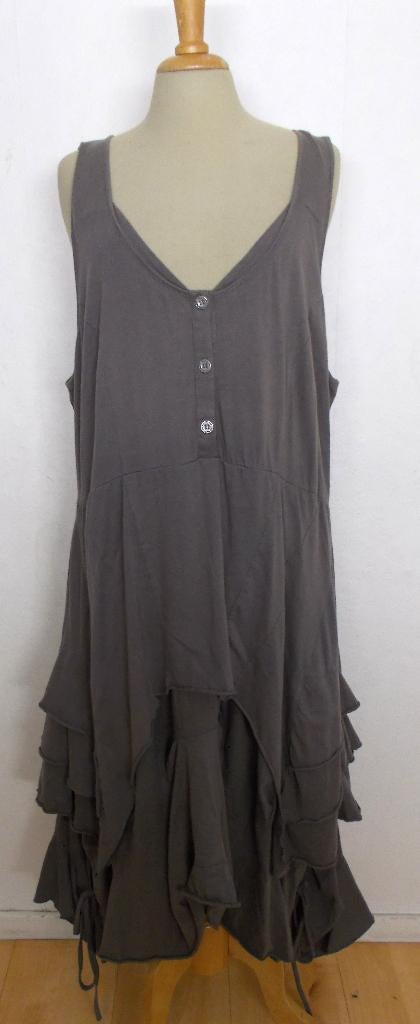 100% katoenen bruine jurk van Ultimate Mik's Amsterdam! XXL, Kleding | Dames, Jurken, Bruin, Verzenden, Maat 46/48 (XL) of groter