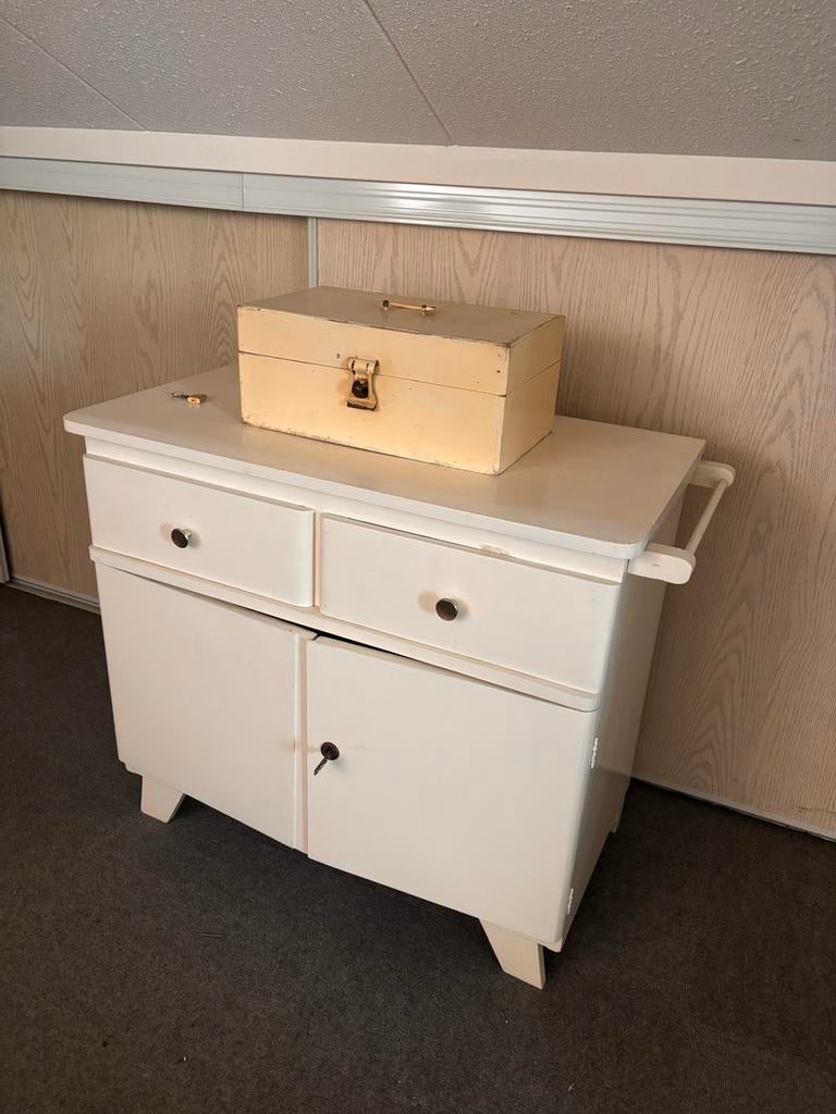 Jaren 60 stijl nachtkastjes, Ophalen, Gebruikt, Minder dan 45 cm, 55 tot 70 cm