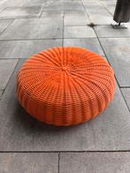 Oranje vintage ikea poef / voetenbank, Minder dan 50 cm, Rond, Minder dan 50 cm, Ophalen of Verzenden