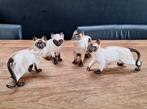 lot 4st vintage Vaga Siamees siamese poezen katten beeldjes, Ophalen of Verzenden, Zo goed als nieuw, Dier