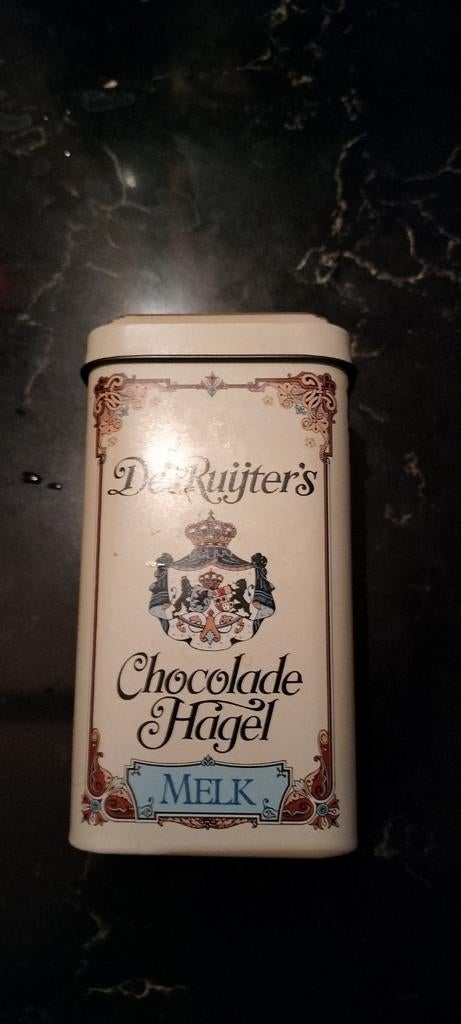 Vintage De Ruijter's Chocolade Hagel Melk Blik, Verzamelen, Blikken, Ophalen, Gebruikt, Overige, Overige merken