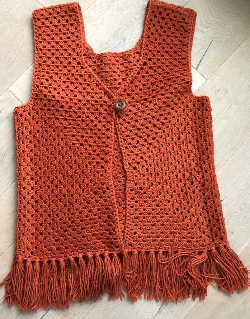 Boho vest granny square maat 40/42, Kleding | Dames, Ophalen of Verzenden, Nieuw, Maat 38/40 (M), Oranje