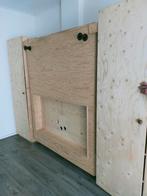 Zelfbouw Ruimtebesparend Groot 2 persoons opklapbed zie teks, Ophalen, Eenpersoons, Wit, Hout