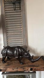 Vintage Leren Neushoorn - Retro Jaren '60 Decoratie, Antiek en Kunst, Ophalen of Verzenden
