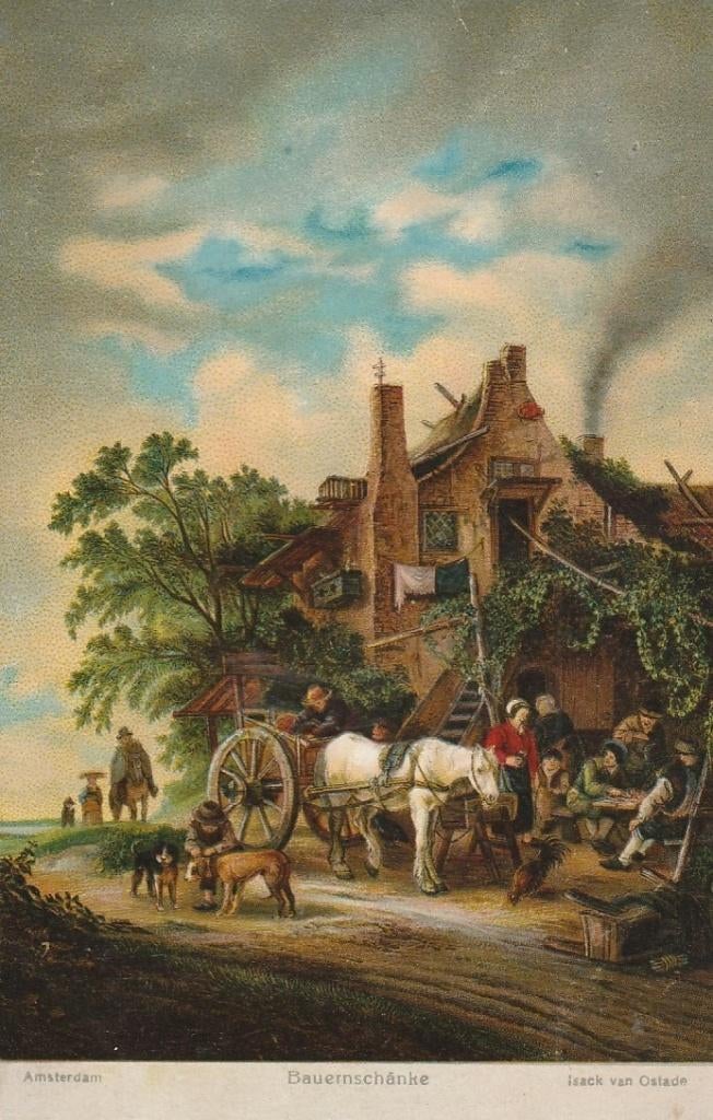 RIJTUIG VAN ISACK VAN OSTADE BEGIN1900 ZEER MOOI KAART KL755, Ophalen of Verzenden, Voor 1920, Ongelopen, Sterren en Beroemdheden